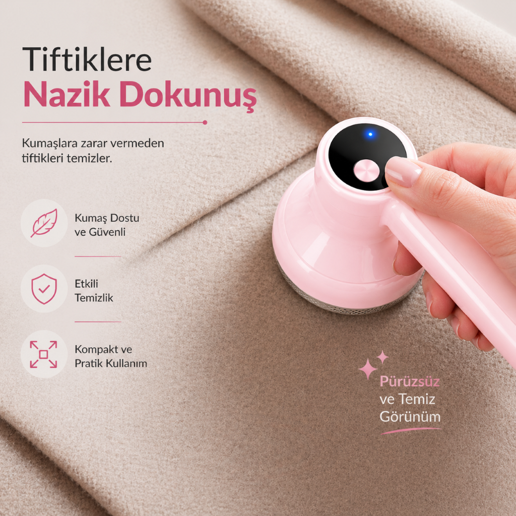 Şarj Göstergeli Tiftik Temizleme Aleti